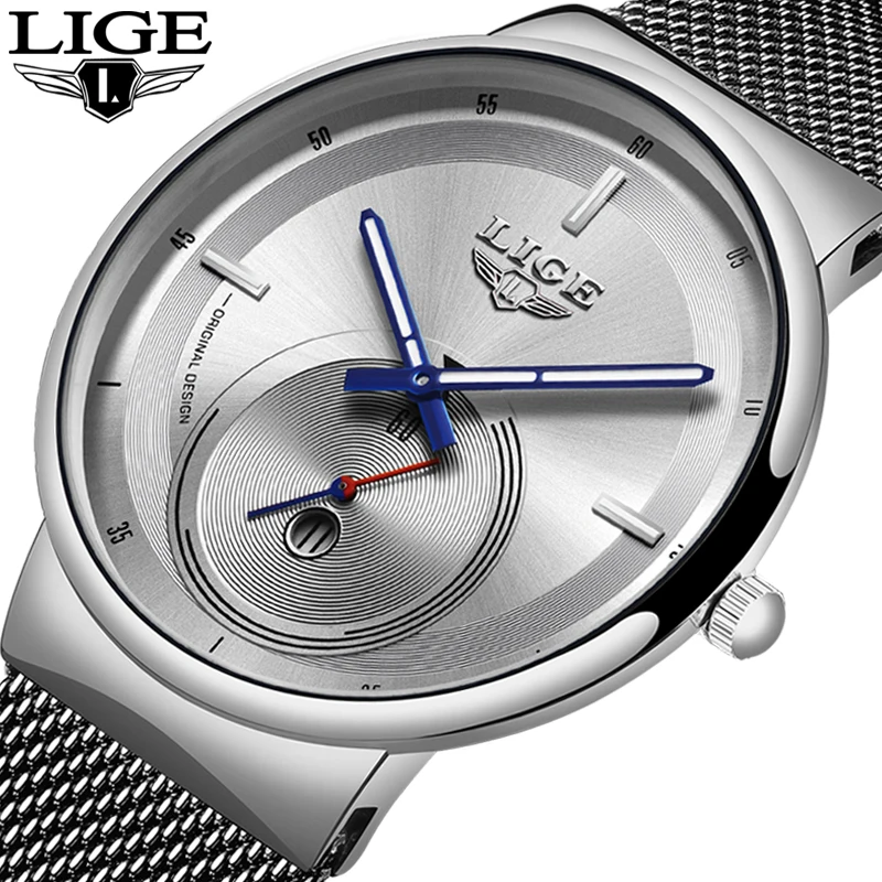 LG 2020 новые мужские часы Топ бренд цвет серебро Бизнес Кварцевые повседневные