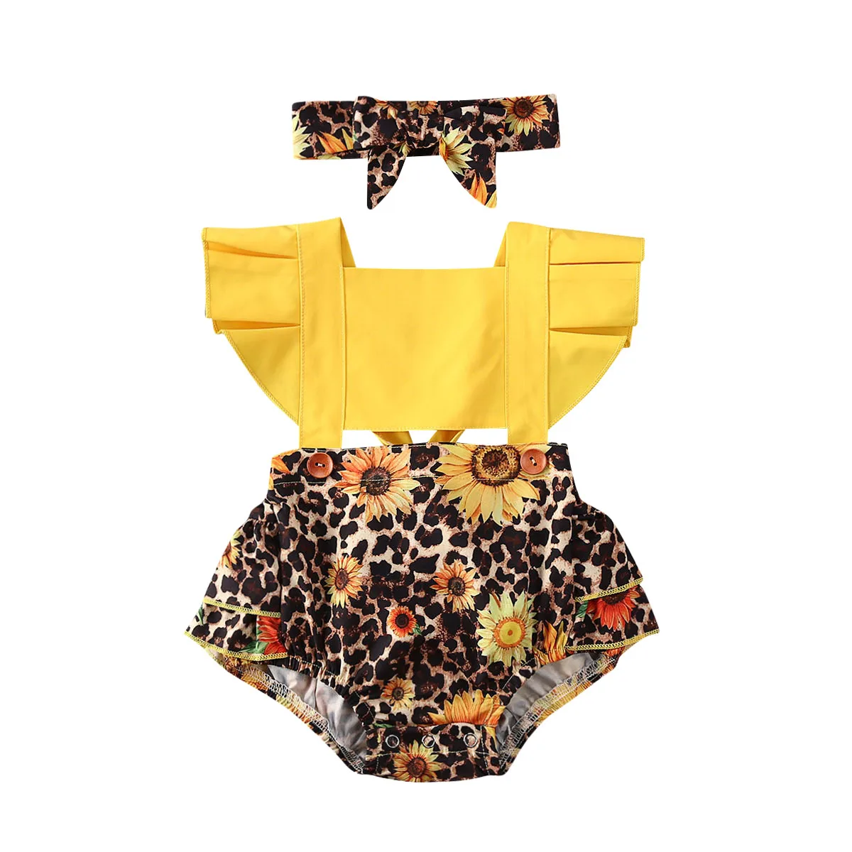 Летние Боди для маленьких девочек и мальчиков 0-24 месяцев повязка на голову 2