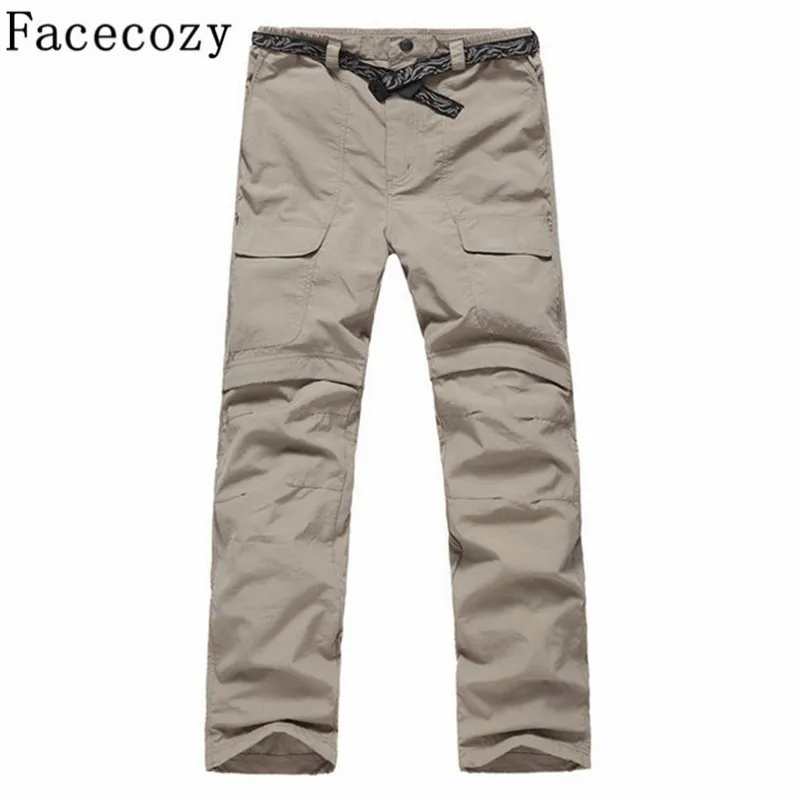 Мужские летние быстросохнущие быстросъемные шорты Facecozy для походов дышащие