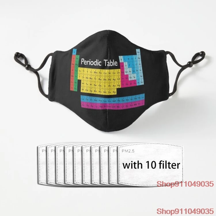 

Periodic Table of Elements New Protective Kid Mask Washable Clear Face Mask Cute Hanging Ear Mask Outdoor Riding Mask