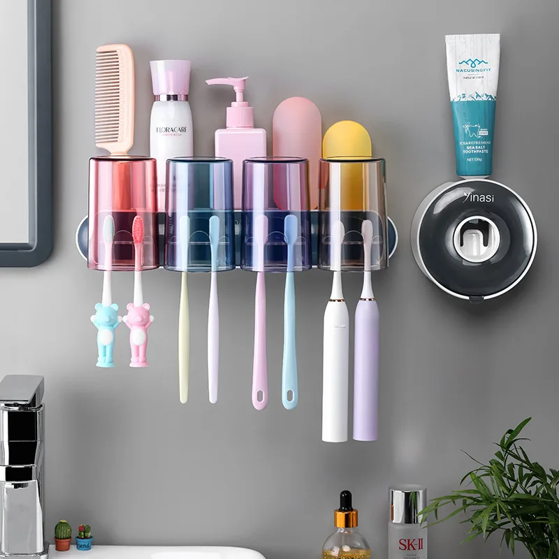 

Toilet Household Color Wall-mounted Dental Storage Rack Set Wall Mounted Toothbrush Holder
