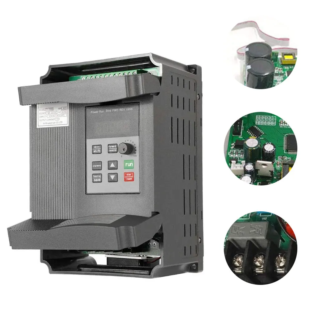 

VFD Inverter VFD 2.2KW Frequency Inverter AT1-2200S 220V Single Phase Input 3 Phase Output Motor Speed Regulator