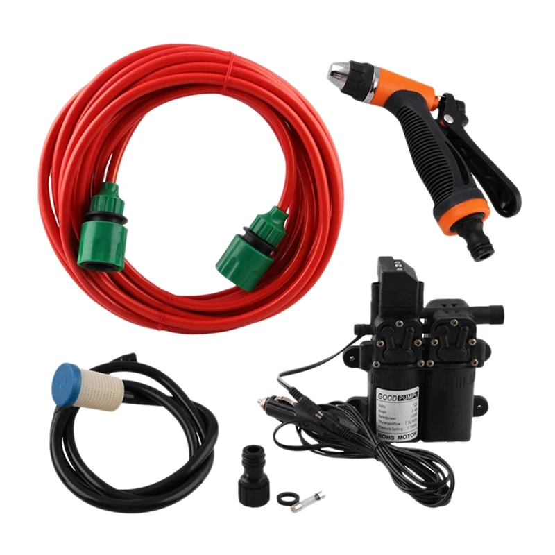 Скидка Насос для мойки автомобиля, портативное моющее устройство высокого давления, 12 В Pаспродажа Насос для мойки автомобиля, портативное моющее устройство высокого давления, 12 В