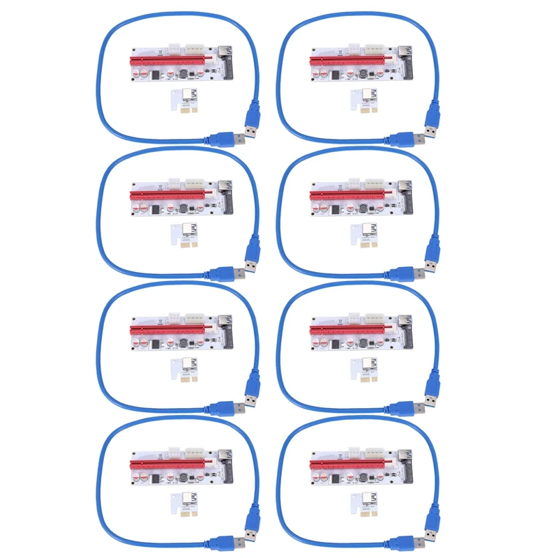 

8X USB 3.0 Pcie PCI-E Express 1X to 16X GPU Extender Riser Card Adapter