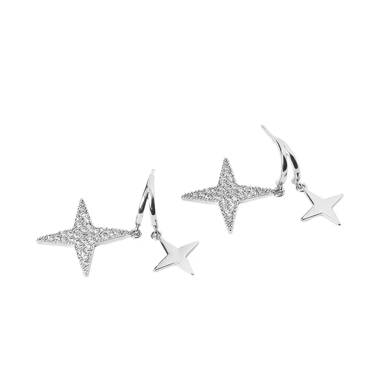 

TIMEONLY Sweet Star Shinning Rhinestones Dangle Earrings for Women Ladies Elegant Charms Earring Wedding Gift Simple Jewellery
