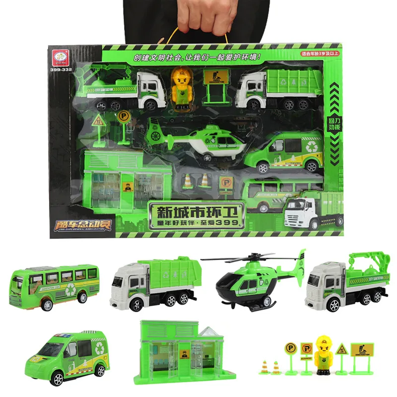 

Детский игрушечный автомобиль, Подарочная коробка, маленький мальчик, воин, самолёт, инженерная пожарная машина