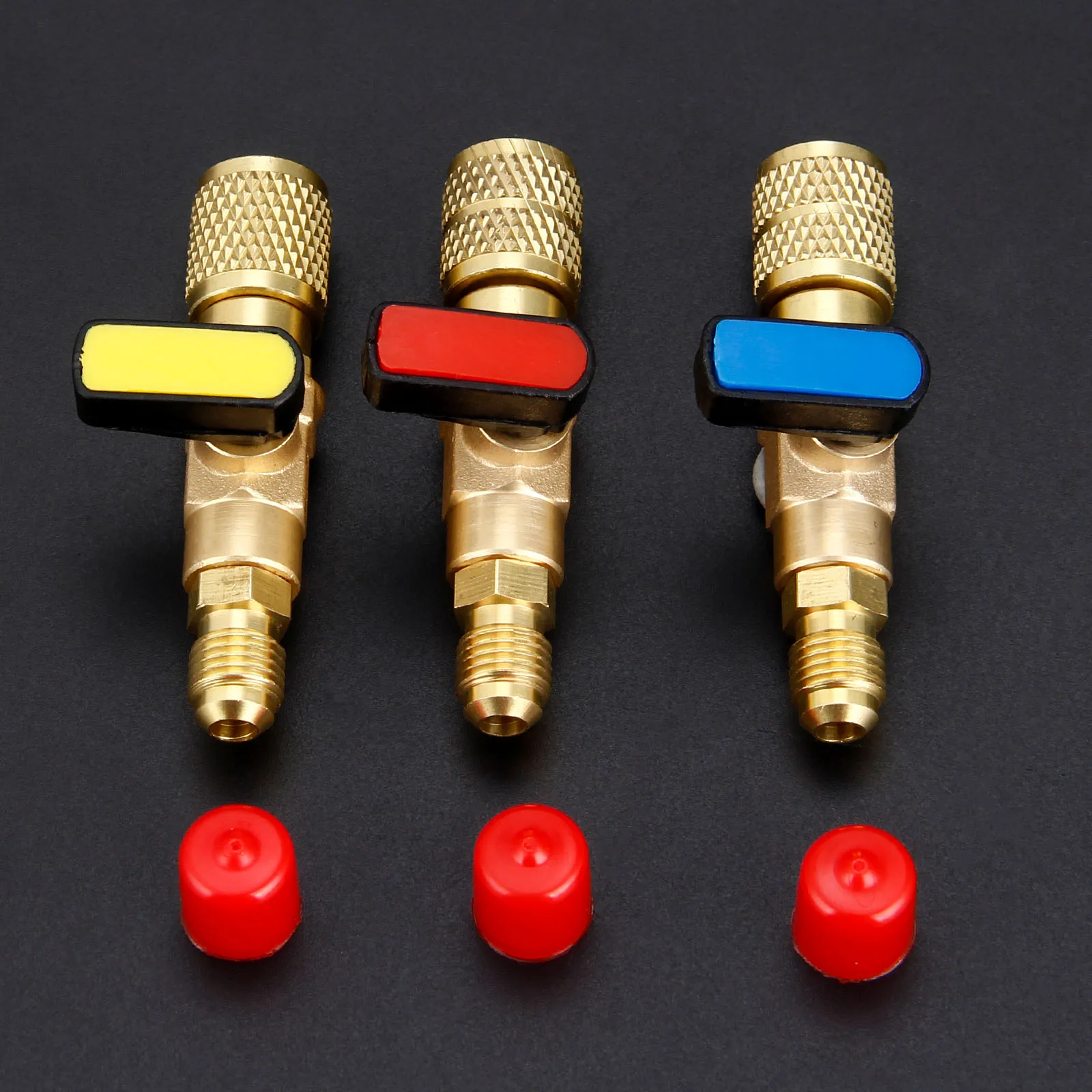 Прямой ручной запорный клапан R22 R12 R410a 1/4 дюйма SAE Male и 5/16 Female для зарядки шлангов