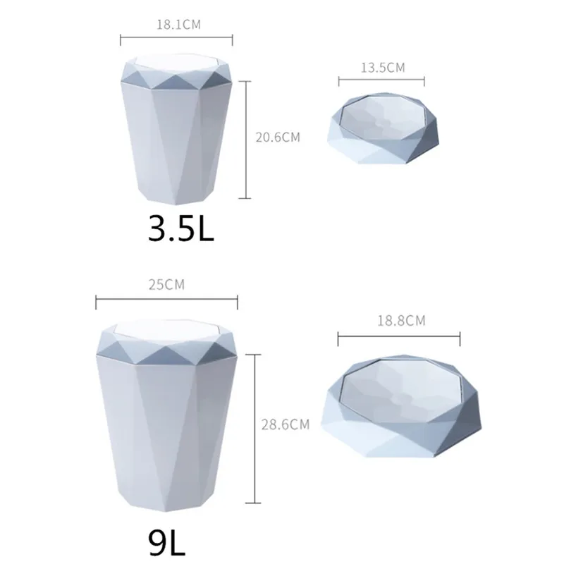 

Small Trash Can Waste Bins For Living Room Toilet Car Rubbish Bin Strong Plastic Poubelle De Cuisine Rolling Cover Dustbin Bag
