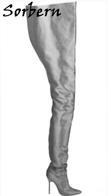 Sorbern Custom Extreme Long Boots Waist High Crotch Thigh High Boots Over The Knee High Heel Stilettos Pointed Toe Shoes