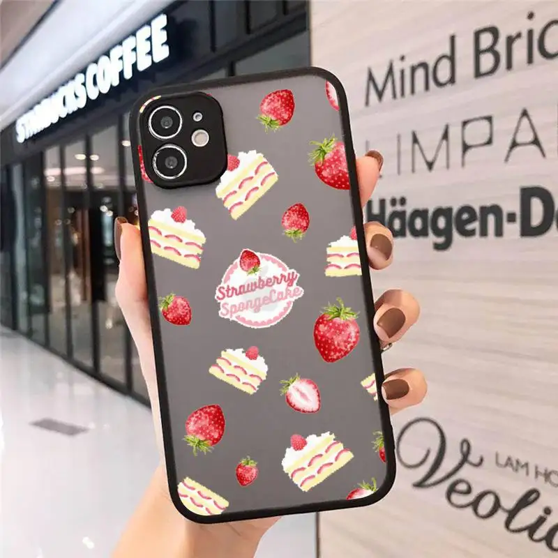 

strawberry summer fruit Phone Case matte transparent For iphone 7 8 11 12 plus mini x xs xr pro max cover