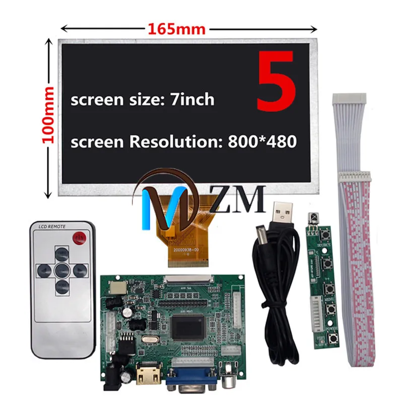 ЖК-дисплей с экраном 1024*600 7/8/9/10 1 дюйм HDMI VGA плата драйвера монитор для Raspberry Pi