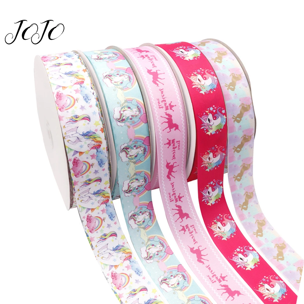 Корсажная лента JOJO BOWS 38 мм 5y с принтом единорога материалы для шитья рукоделия