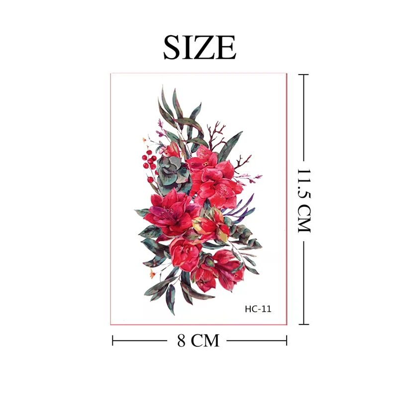 Temporary Tattoo for Women Stickers Waterproof Rose Flower Flash Tattoos Female Minimalist Print Body Art Sexy Fake Tattoos Male