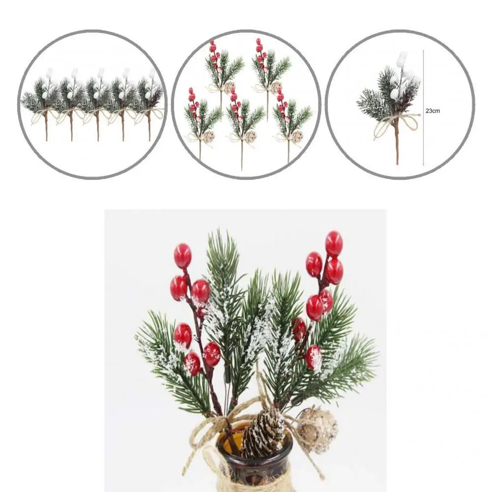 

6 шт., маленькие визуальные искусственные рождественские ветки сосны