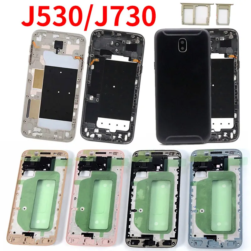 Для Samsung J7 J5 2017 J730 J530 J730F J530F передняя рамка Корпус задняя панель Батарея стекло