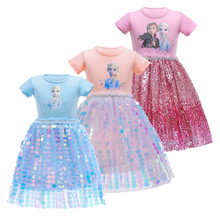 Vestidos Vestidos de lentejuelas de frozen para niñas...