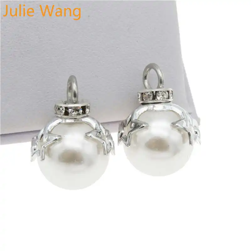 Julie Wang 10 шт. искусственный жемчуг подвески звезда сплав крышки браслет серьги