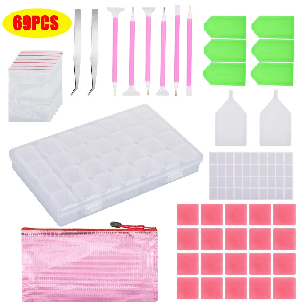 

69X Diy Diamond Painting Tools Point Drill Pen Drill Plate Diamond Painting Kit Diamond Painting Art Tool Cross Stitch Tool