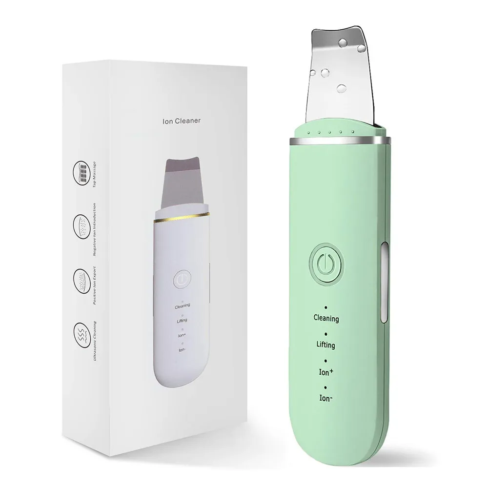 

Ultrasonic Skin Scrubber Ion Acne Facial Cleaner Blackhead Remover Peeling Shovel Cleaner Facial Massager Face Lift Machine