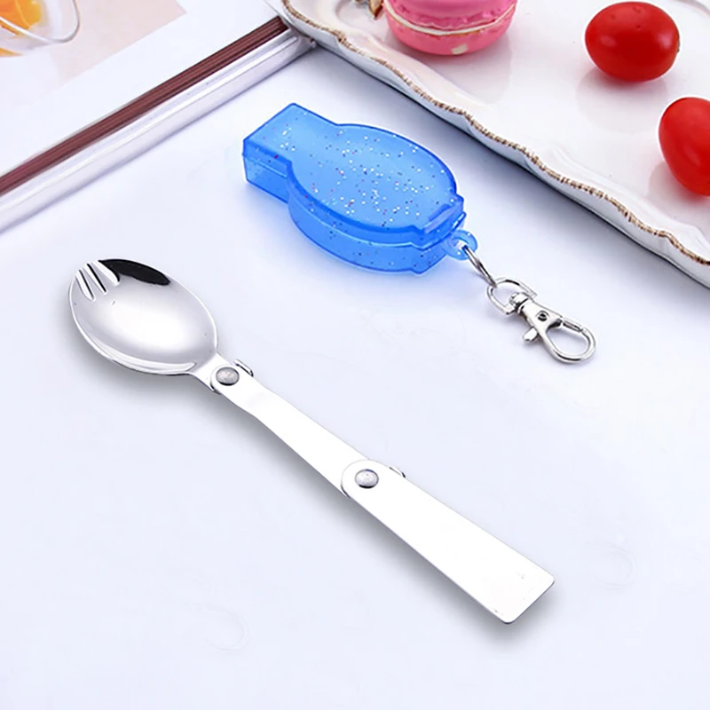 

HOT!!! Creative Tableware Fashion Utensil Stainless Pocket Spoon Fork Multicolor Foldable Spoon Forks Spoon Practical Forks