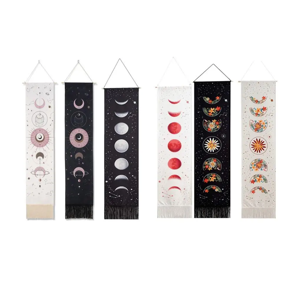 

HD Printing Bohemian Flower Moon Phases Tapestry Wall Art Hanging Tapestries Background Wall Paintings