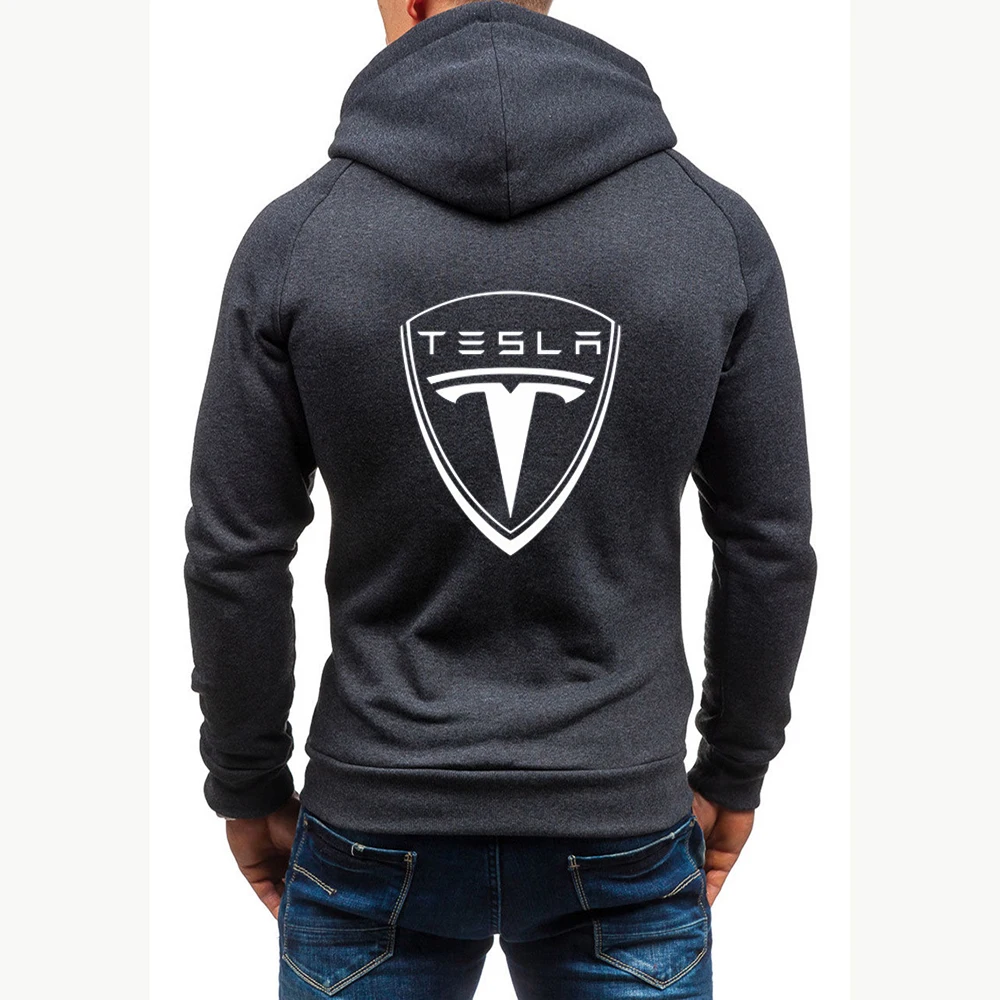 

New Mens tesla Fitness Sport Jacket Coat Zipper Pocket Hooded Running Jackets Men Sportswear Workout Jogging Jacket Gym Hoodies