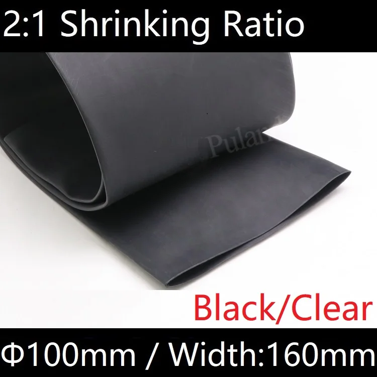 

Dia 100mm (Width 160mm) Heat Shrink Tube 2:1 Polyolefin Thermal Cable Sleeve Insulated Wire Protector Wrap DIY Connector Repair