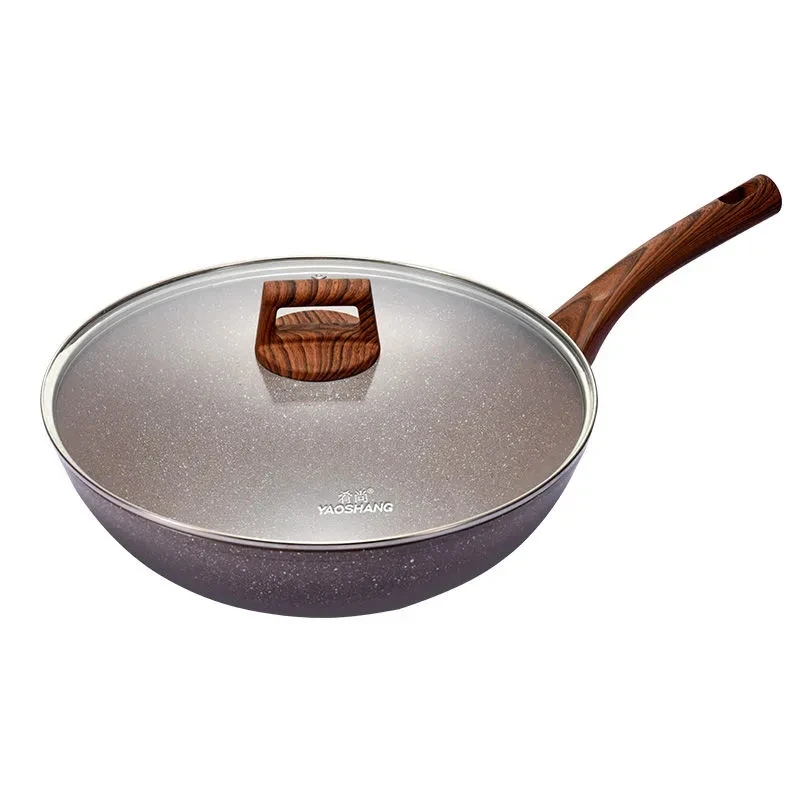 

Frying Pan Maifan Stone Light Oil Fume Wok Non-stick Pan Gas Stove Induction Cooker Wok Household Multifunctional Non-stick Pan