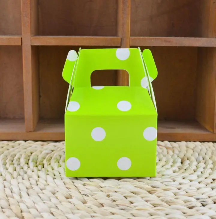 10 шт яркий в горошек картонная двускатная коробка коробки для свадебного