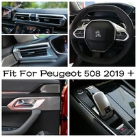 gear shift knob head lever window lift switch button cover trim abs fit for peugeot 508 2019 2022 matte interior accessories