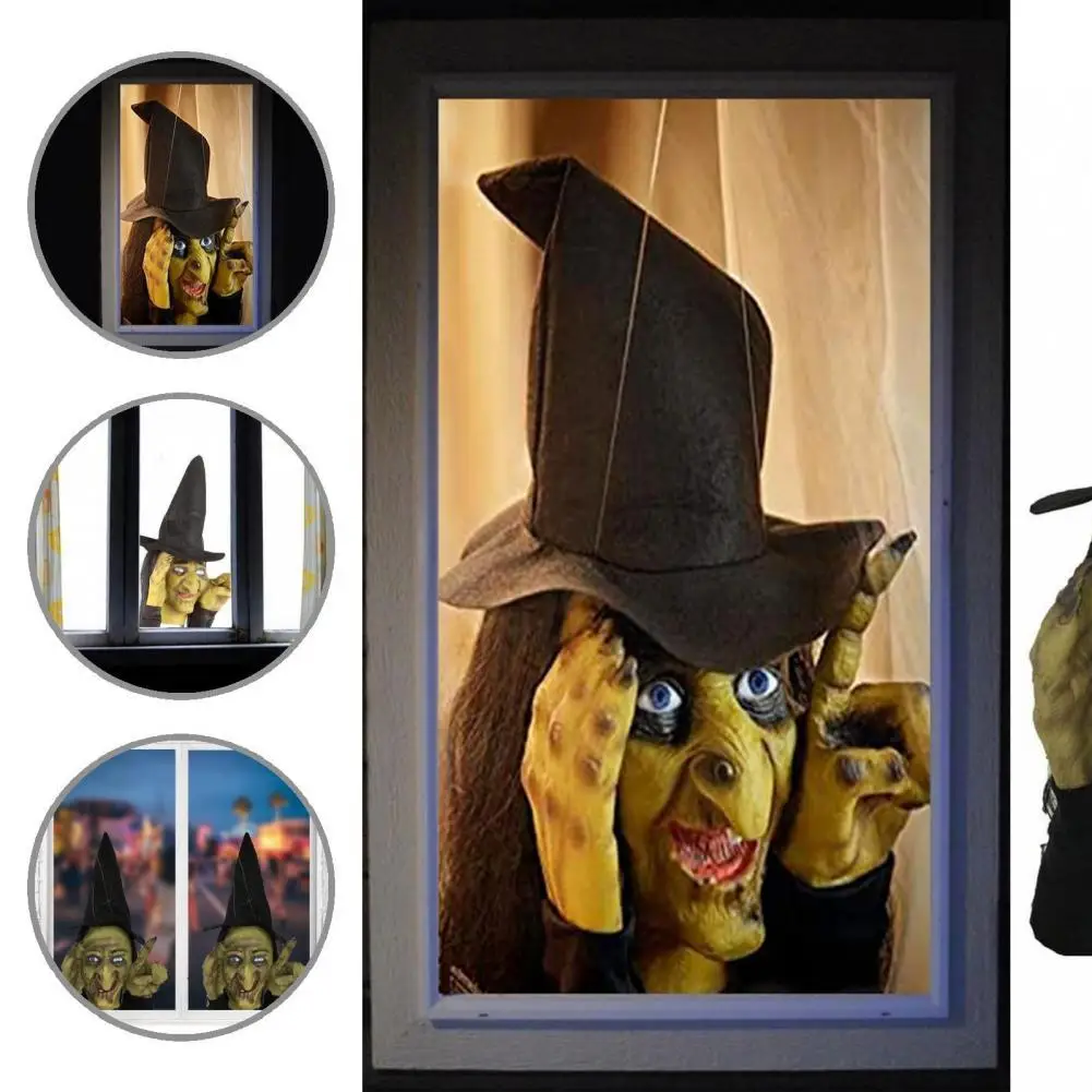 

Lightweight Funny Witch Headgear Window Decoration Portable Halloween Pendant Decorative for Outdoor