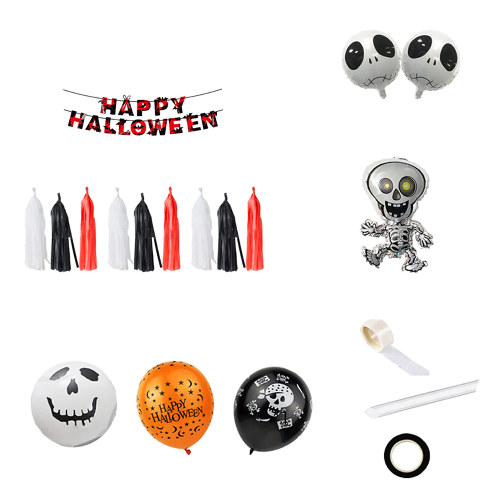 

Halloween Theme Balloon Set with Banner Creative Latex Balloon Party Background Wall Decoration xqmg Ballons Accessories Party