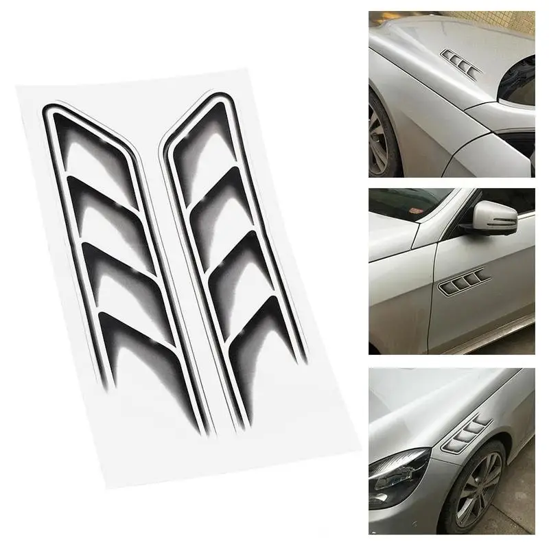 

Car Styling 3D Fake Vents Decorative Outlet Side Vents Creative Stickers Symbol Decals Emblem Personalized Stickers O0L6