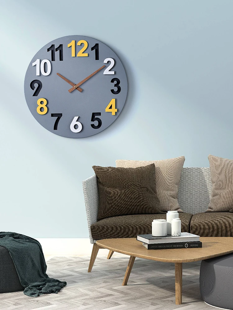 

3D Digital Simple Wall Clock Modern Design Creative Living Room Wall Clock Silent Office Nordic Wandklok Bedroom Decor AE50WC