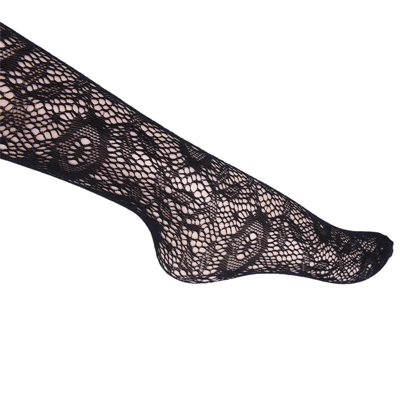 

1 Pair Black Lace Floral Print Fishnet Stockings Stay Up Thigh High Stocking Sexy Lingerie Pantyhose