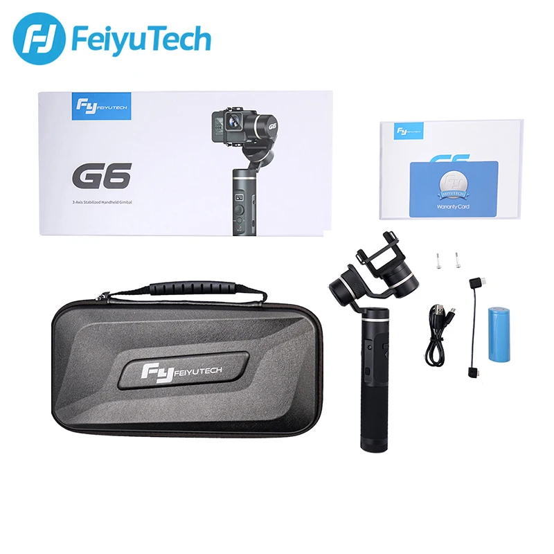 FeiyuTech G6 защита от брызг ручка Gimbal Wifi+ Bluetooth OLED экран экшн-камера стабилизатор штатив полюс для Gopro Hero 6 5 RX0