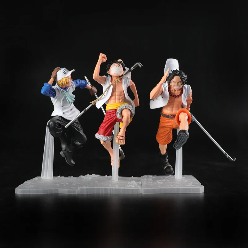 

Anime One Piece Monkey D Luffy Portgas D Ace Sabo Running Ver. PVC Action Figure Collectible Model Kids Toys Doll Gifts