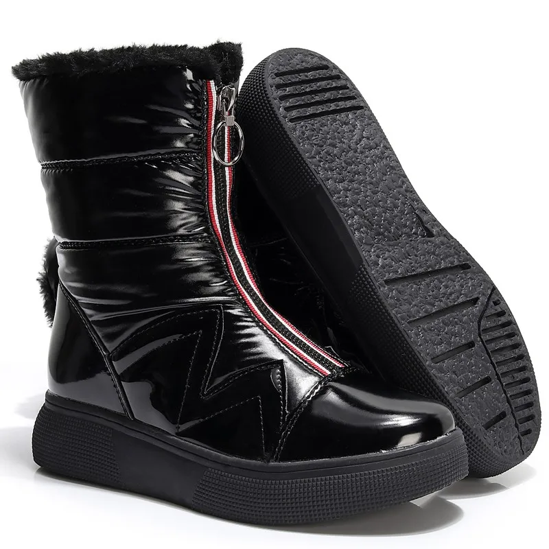 Женские зимние ботинки для девочек высокие толстая плюшевая Водонепроницаемая