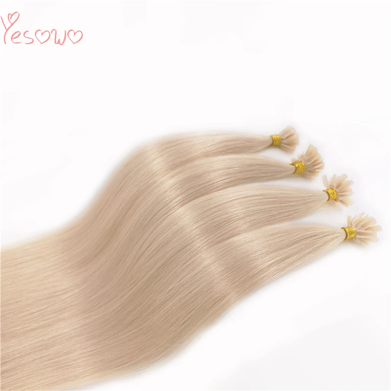 Yesowo 100% Remy человеческие волосы 60A # блонд бразильские кератин 1 г/прядь для