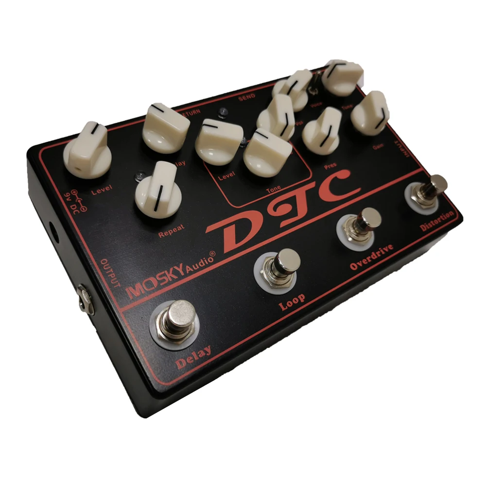 MOSKY DTC 4-в-1 Электрогитары педаль искажения + Overdrive петли эффектов оригинальный