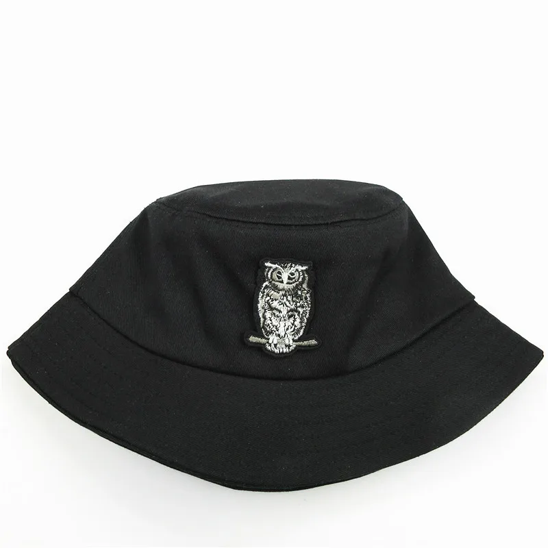 

Owl animal embroidery cotton Bucket Hat Fisherman Hat outdoor travel hat Sun Cap Hats for kid men Women 169
