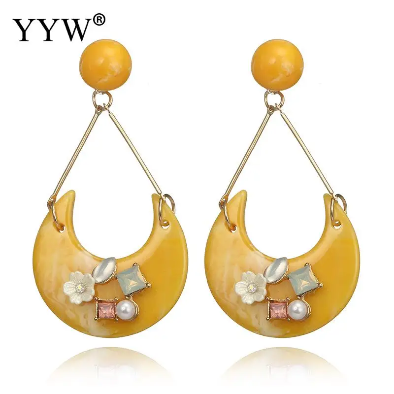 Женские Висячие серьги синие/коричневые/желтые висячие эффектные женские