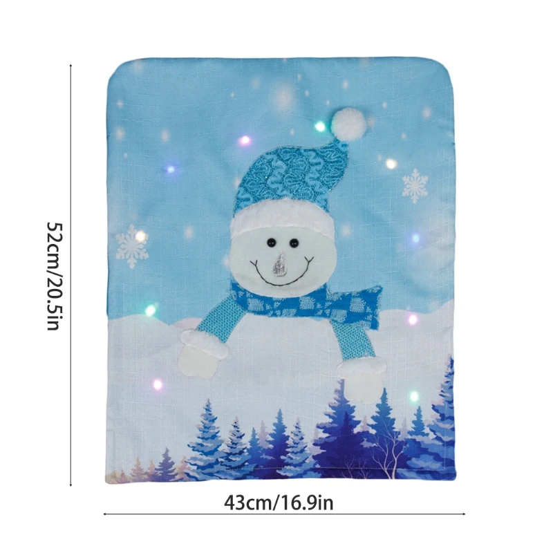 Рождественский чехол на стул со светодиодной светильник кой декоративный спинку