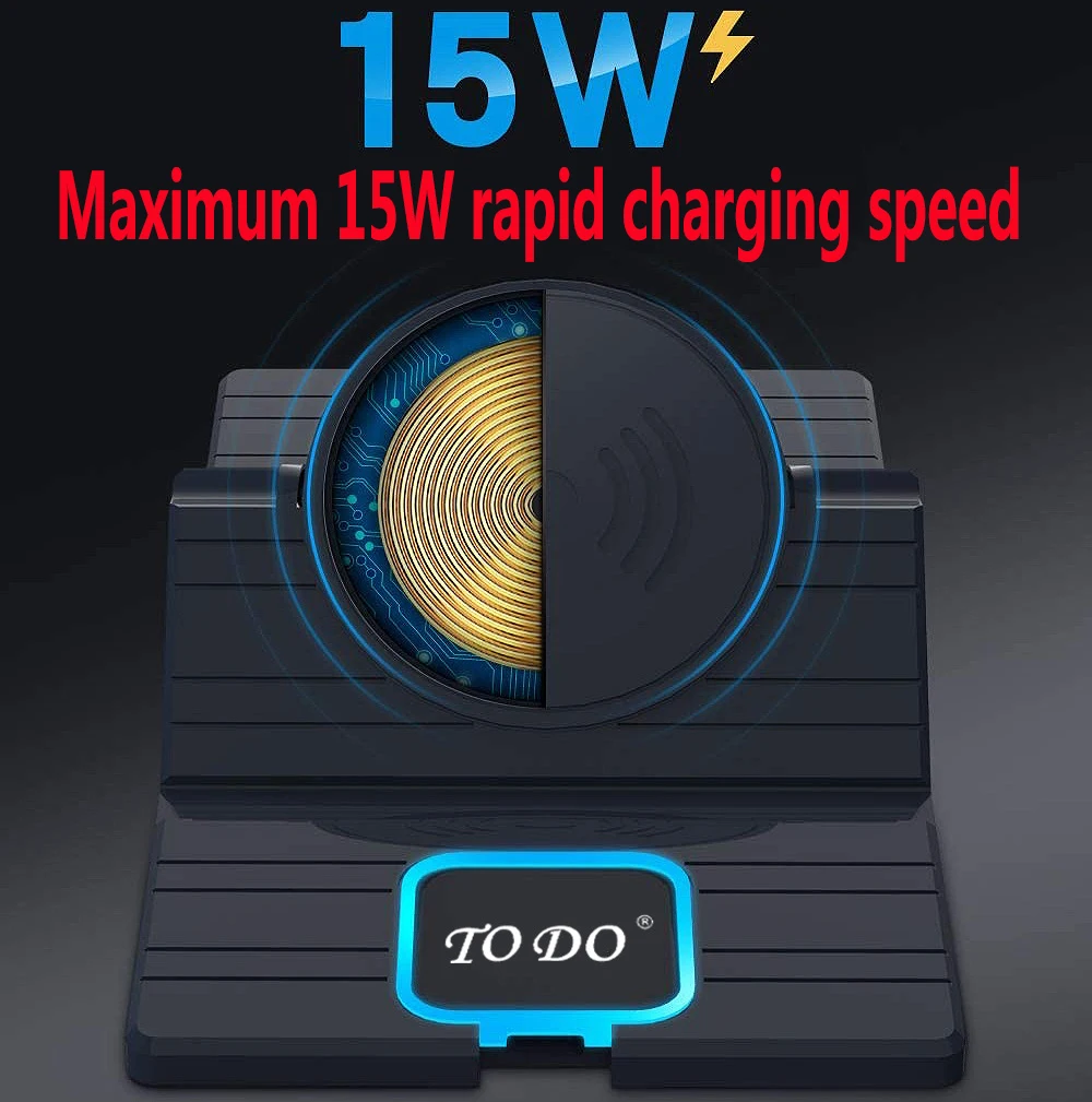 Нескользящий Силиконовый коврик 2 в 1 15 Вт держатель приборной панели автомобиля