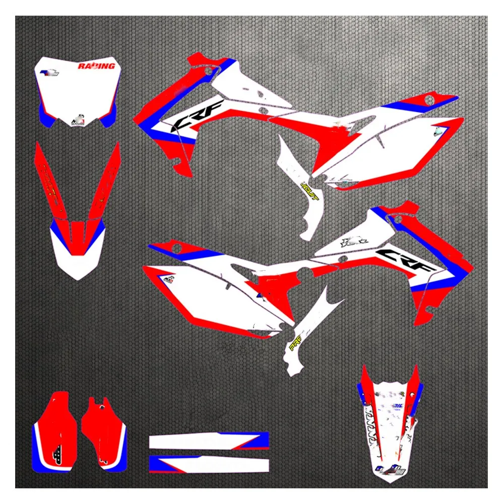 Для Honda CRF250 CRF 2502014 2015 2016 2017 CRF450 450 2013 2014 Полные наклейки DIY настраиваемые цифры