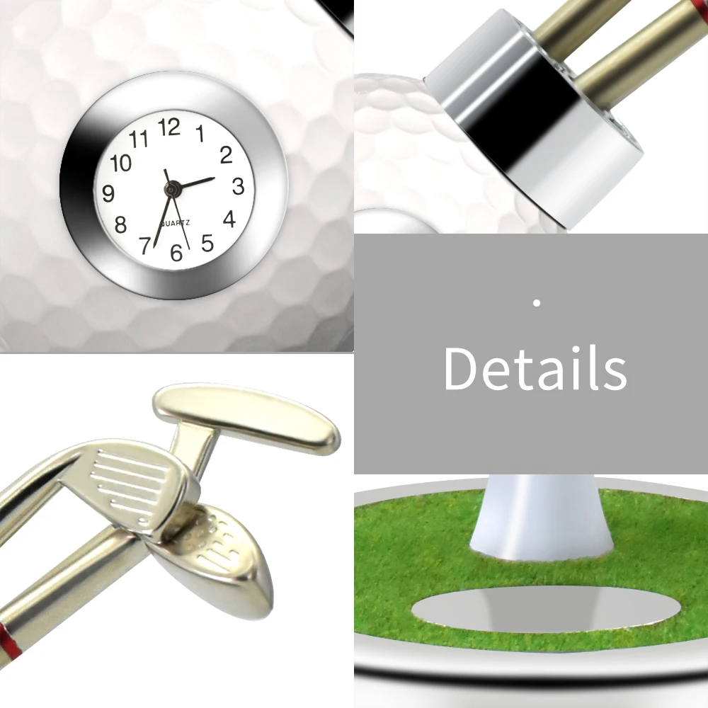 Держатель для ручки гольфа с часами настольное украшение офиса подставка