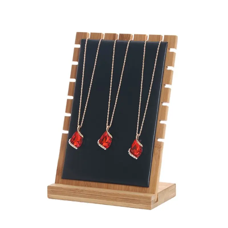 

Bamboo Jewelry Display Stand Showcase for Pendant Necklace U50C
