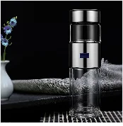 Curge Стекло Чай Кубок кружки с крышкой Чай Infuser стеклянный, с двойными стенками чашка для Кофе бутылка-термос для стакан для воды Стекло бутылка для воды