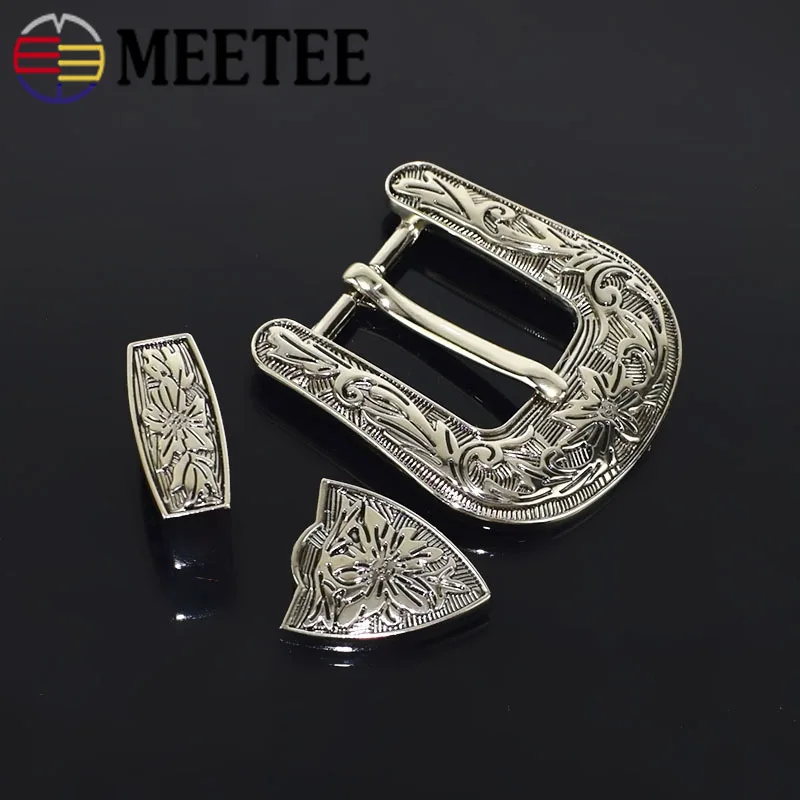 Meetee 1 комплект (3 шт.) 26 мм пряжка для ремня винтажный узор пряжки из сплава женщин и