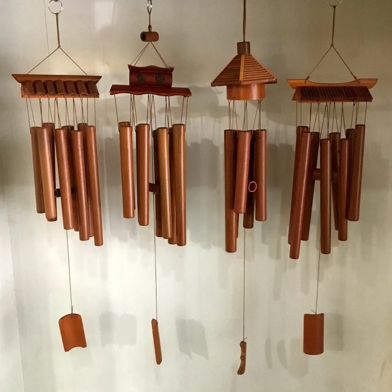 bamboo wind chimes pendant balcony outdoor yard garden home decor antique windbell handmade windchime indoor wall hanging crafts free global shipping